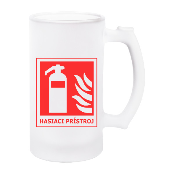 Polliter na pivo - matné sklo s potlačou Hasiaci prístroj