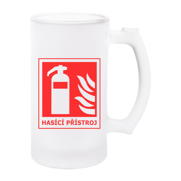 Polliter na pivo - matné sklo s potlačou Hasící přístroj