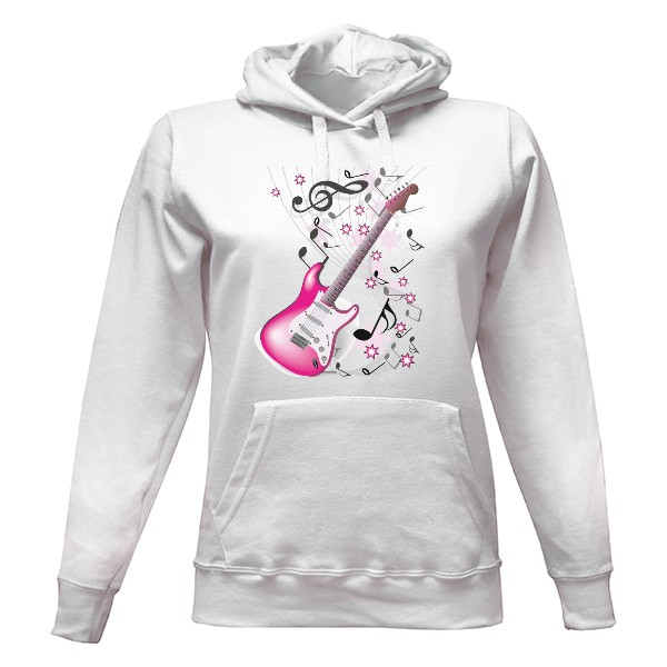 Dámska mikina s kapucňou s potlačou Mikina Gitara 2